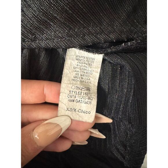 Fashion Nova Black Sheer Deep V Bodysuit Size XS - Picture 2 of 7